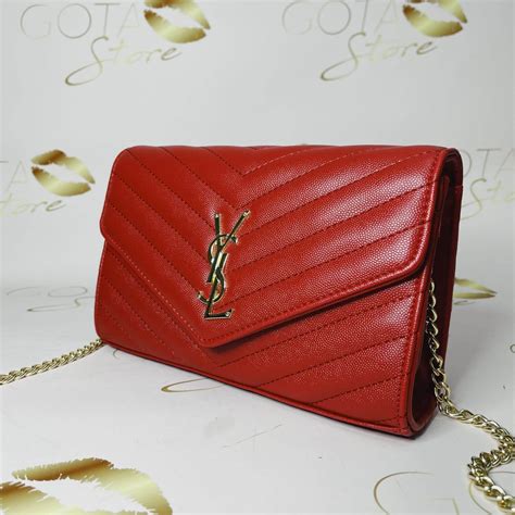 red ysl pouch